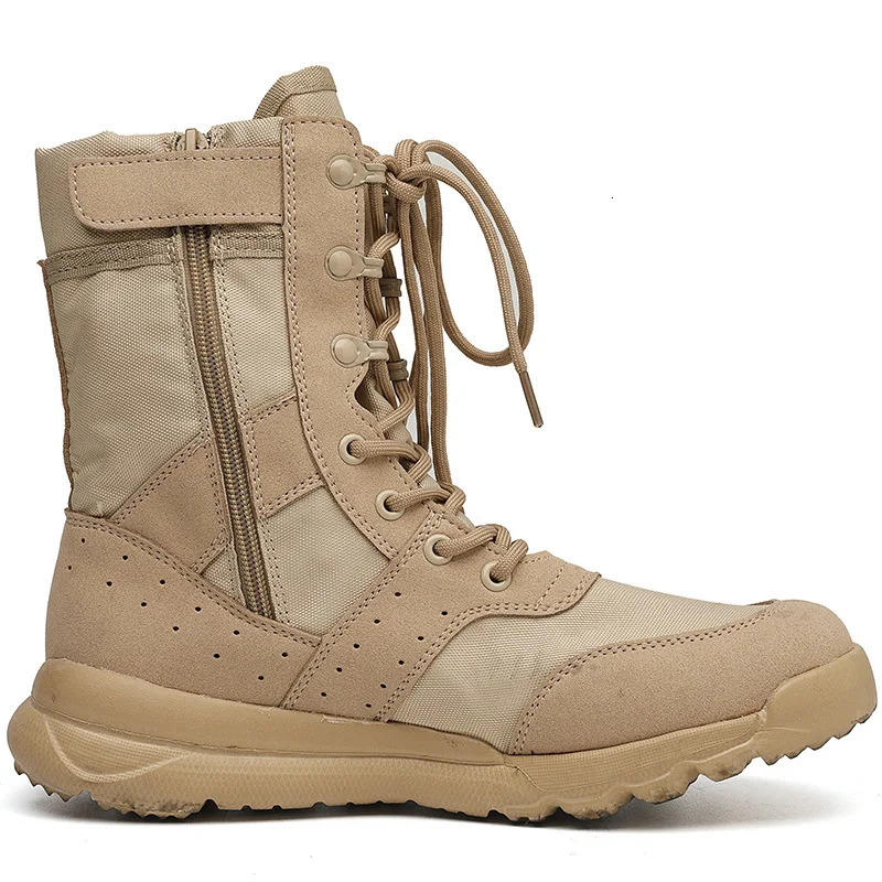 Upgrade Zipper Ultrallight Combat Boots Men Women Summer Breathable Outdoor Climbing Shoes Military Desert Hiking Tactical Boots 240705
