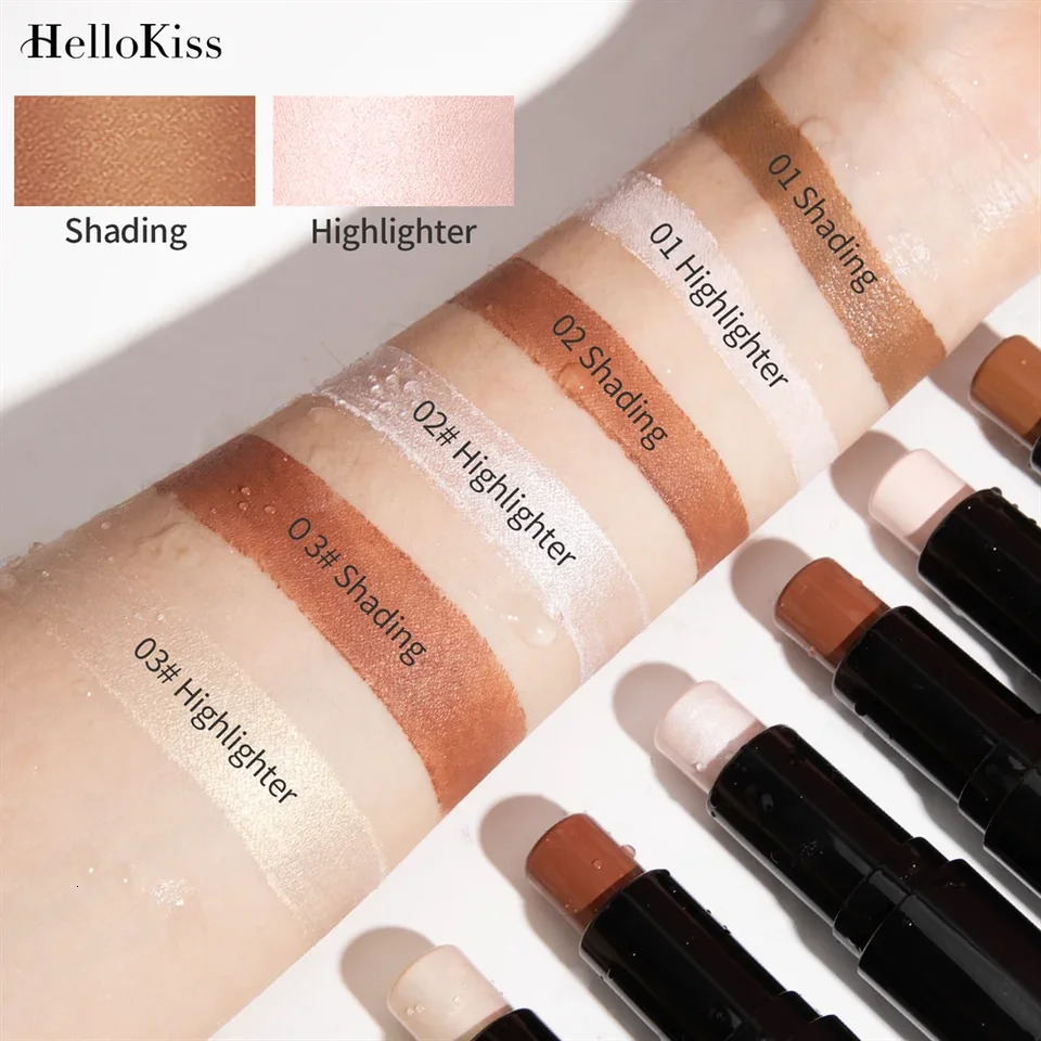Contour Stick Double Head Contour Pen Waterproof Matte Finish Highlighters Shadow Contouring Pencil Cosmetics For Face 240705