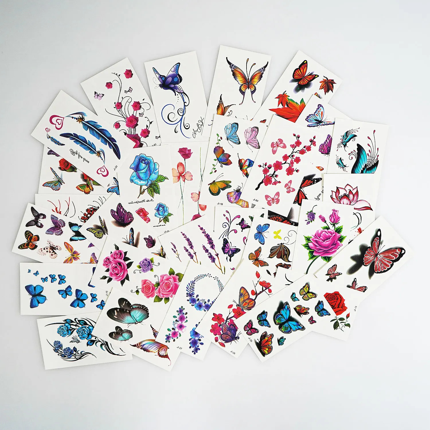 30 pieces/pack 3D butterfly pattern temporary tattoo stickers small-sized body arm shoulder false tattoo stickers 240705