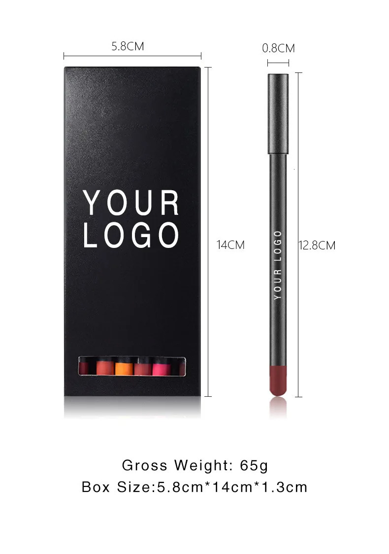 12PcsSet Waterproof Lip Pencil Set Matte Lip Liner Long Lasting Makeup Pens Easy to Wear Private Label Makeup Vendor 240705