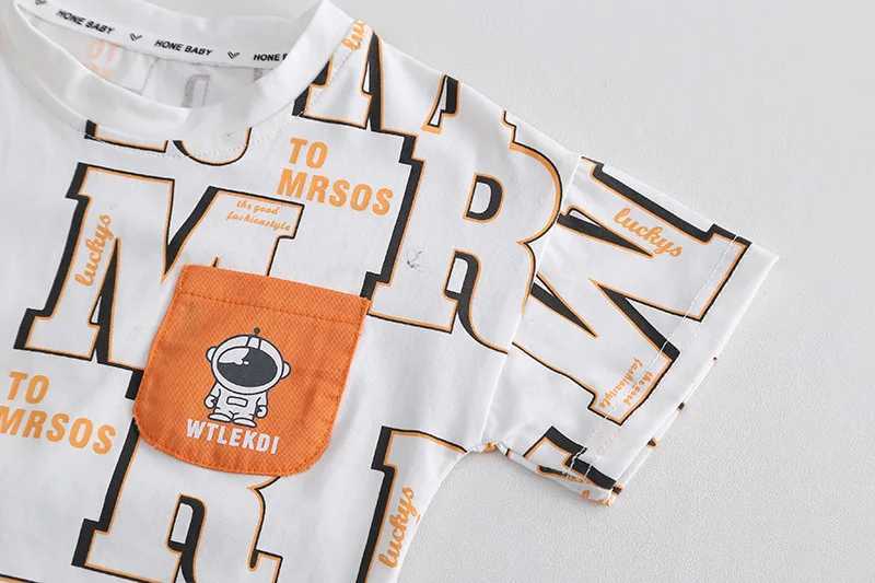 Clothing Sets Children Suit Summer Casual Clothes Baby Boys Girls Full Printe Letter T-Shirt Short 2pcs/sets Kids Toddler Suit Tracksuits