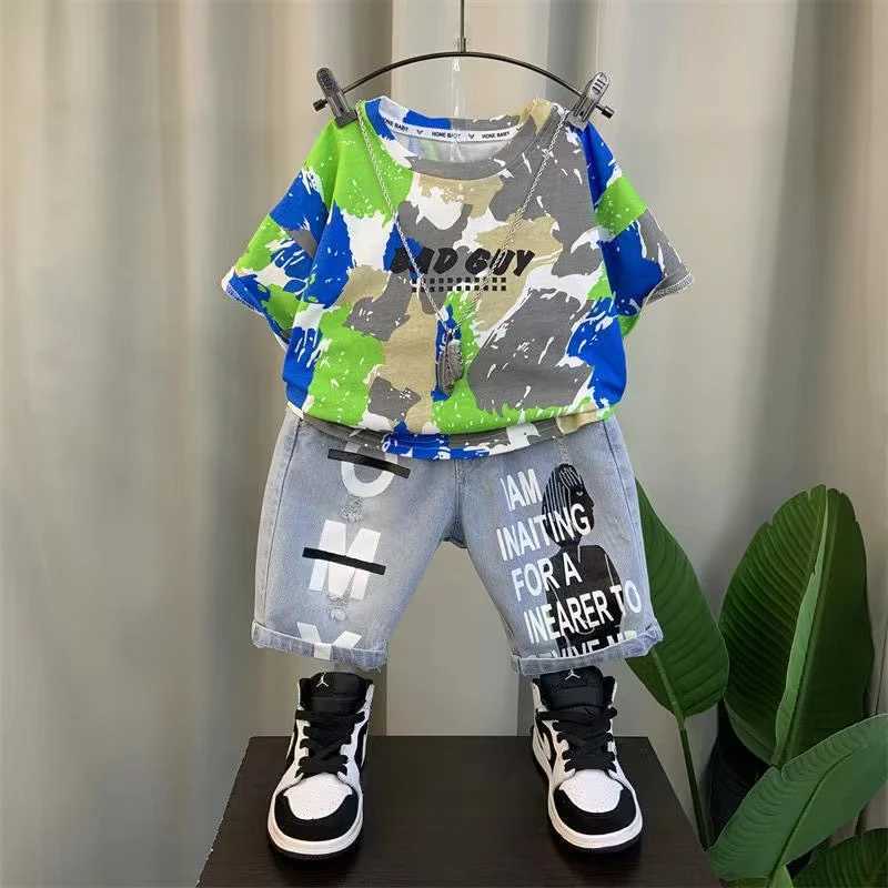 Clothing Sets Summer Boys Suit Children Clothes Sets Kids Fashion White Shirt+Shorts 2piece Outfits Boy Casual Clothing