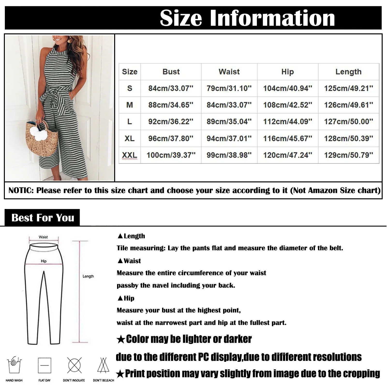 Jumpsuit Lady Outfit Elegant Women Sleeveless Jumpsuits Sexy Halterneck Long Rompers Wide Leg Pants Fashion Stripped Bodysuit 240703