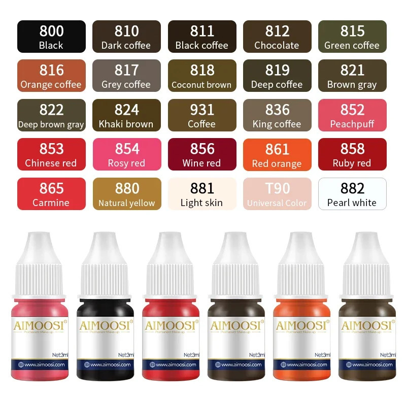 AIMOOSI l tattoo bead pigment used for semi anent body eyebrows eyeliner lip color makeup consumer goods 240705