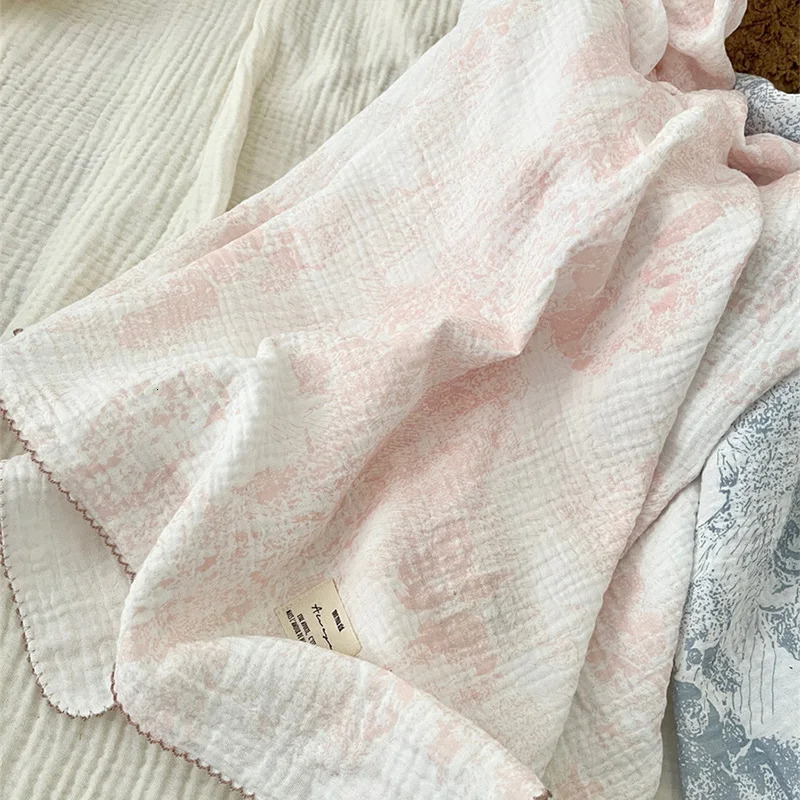 Floral Soft Cotton Muslin born Swaddle Wrap Receiving Blanket Quick Dry Bath Towel Baby Stroller Cover 240703