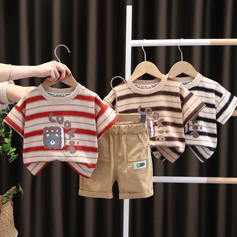 Clothing Sets New Baby Boys Clothes Suit Summer Children Fashion Cotton T-Shirt Shorts 2Pcs/Sets Toddler Casual Costume Kids Tracksuits SNOX