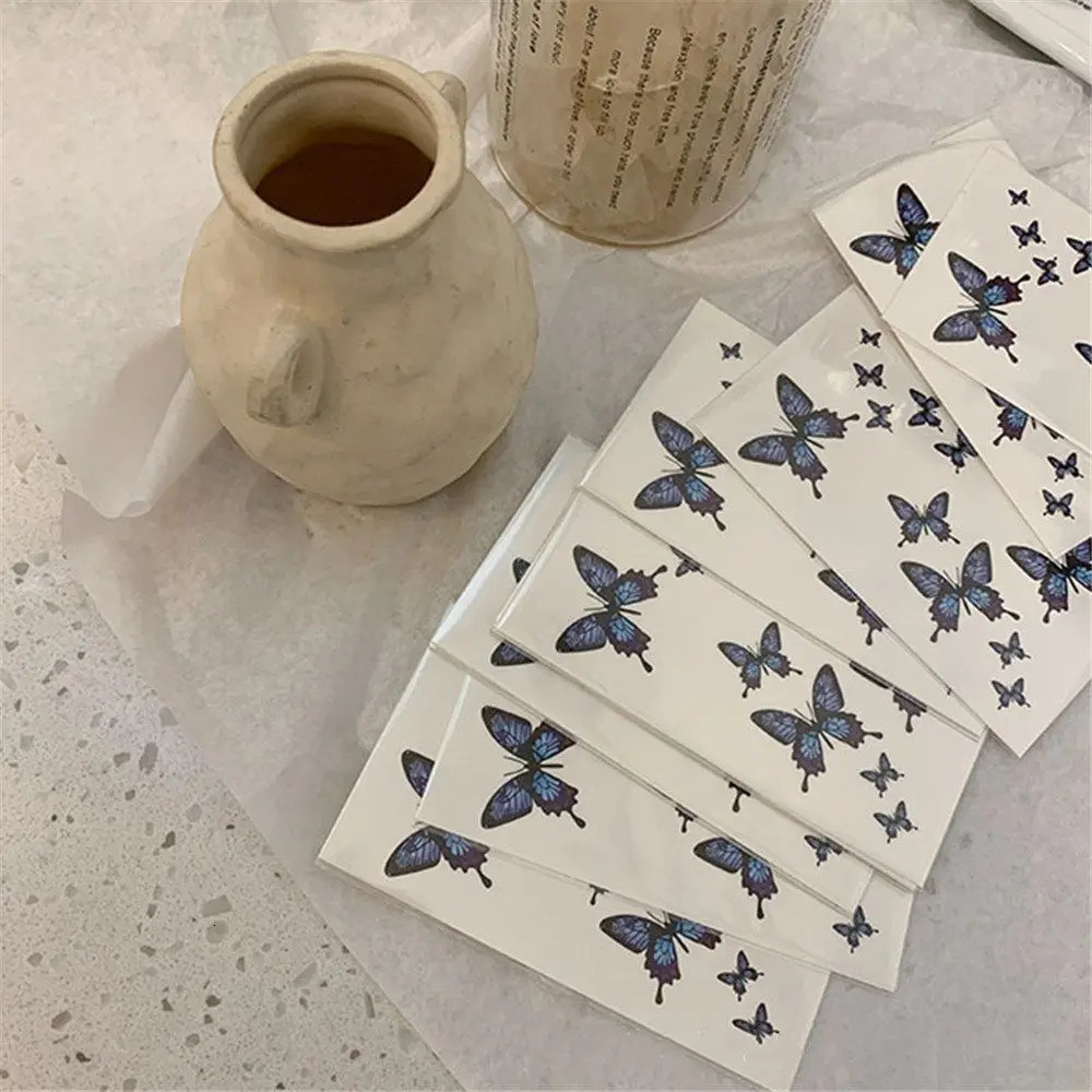 Waterproof blue butterfly sandwich temporary tattoo stickers for men and womens parties tattoo stickers for fashionable patterns sandwich stickers 240