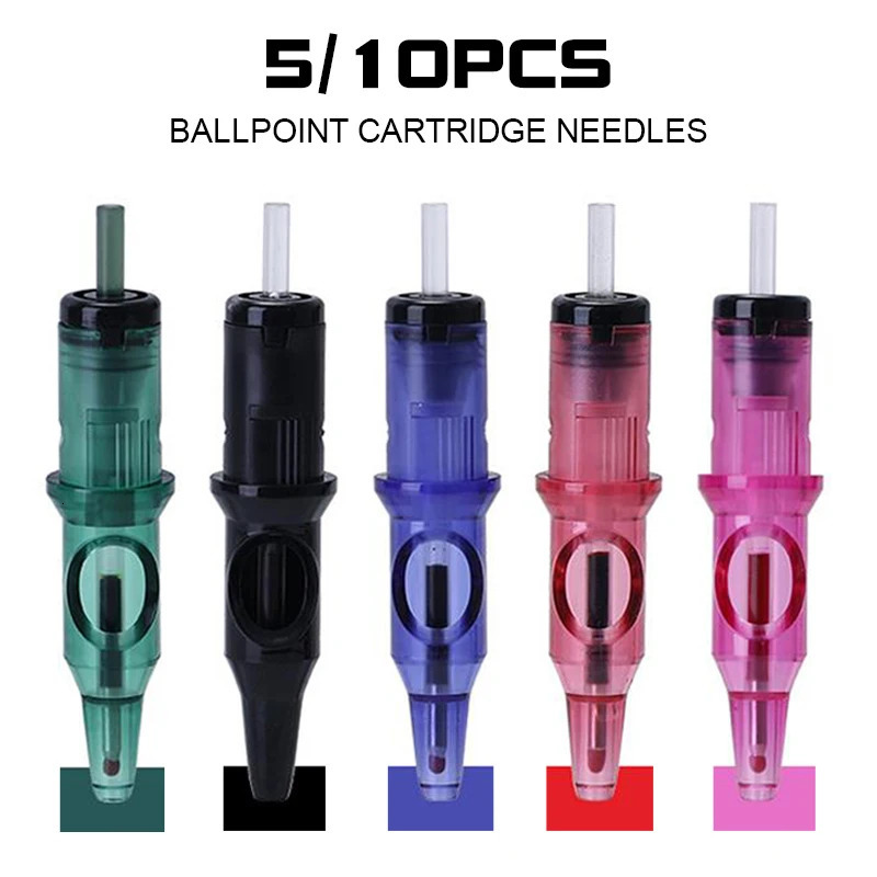 5/10 dots tattoo ink cartridge needles 5 colors practical stroke used for car tattoo pen holder ink cartridge supplies 240705