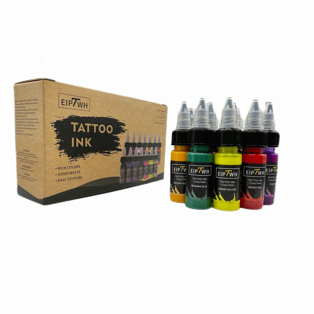 15ml 7/14 color tattoo ink pigment with box art tattoo kit beauty pigment makeup tattoo products semi anent 240705