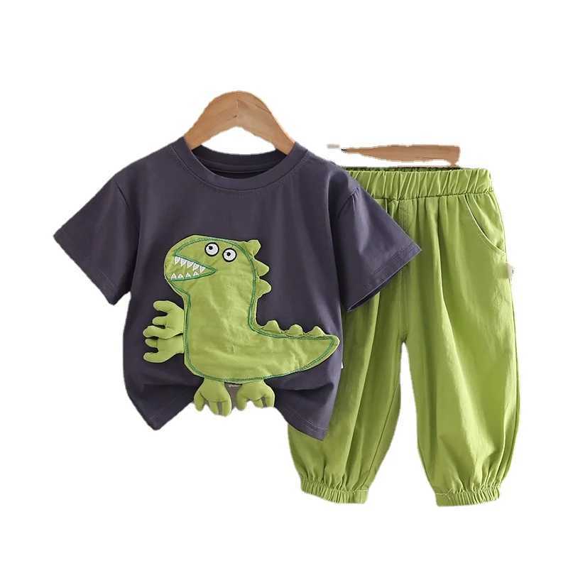 Clothing Sets Summer Baby Boys Clothes Sets Fashion Dinosaur Print T-shirts + Shorts Suits Outfits Children Boys Cartoon Clothing Sets