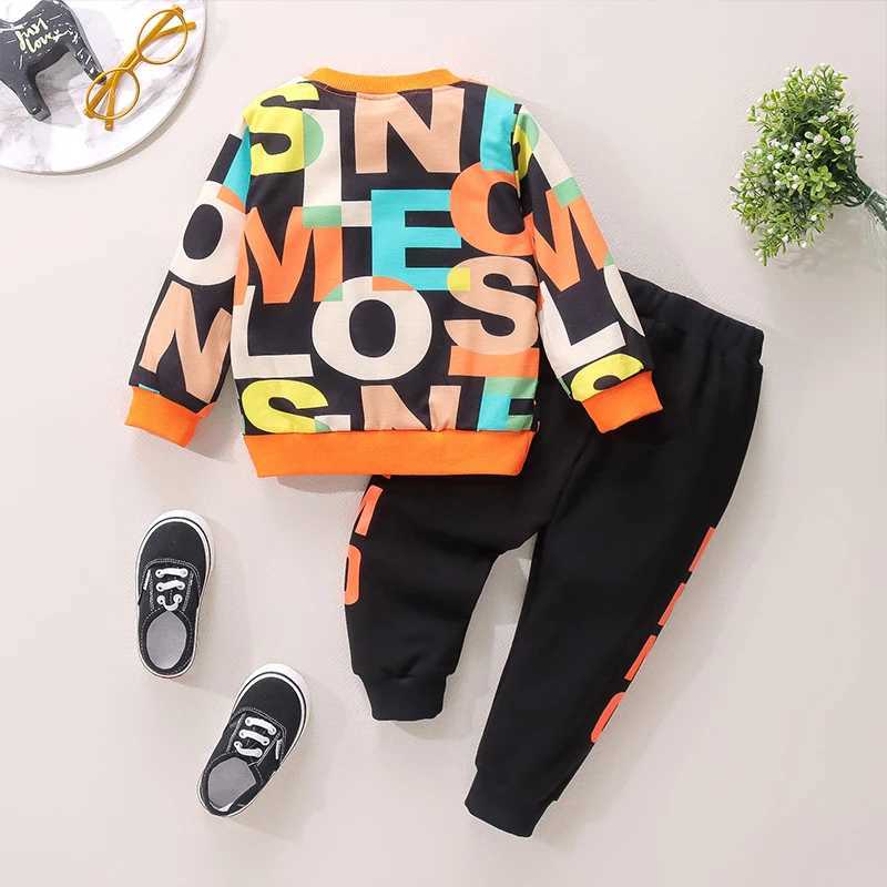 Clothing Sets 2020 Autumn Children Boys Clothing Sets Kids Letter Print Pullover Tops and Pants 2pcs Sport Suits Baby Girls Casual Outfits