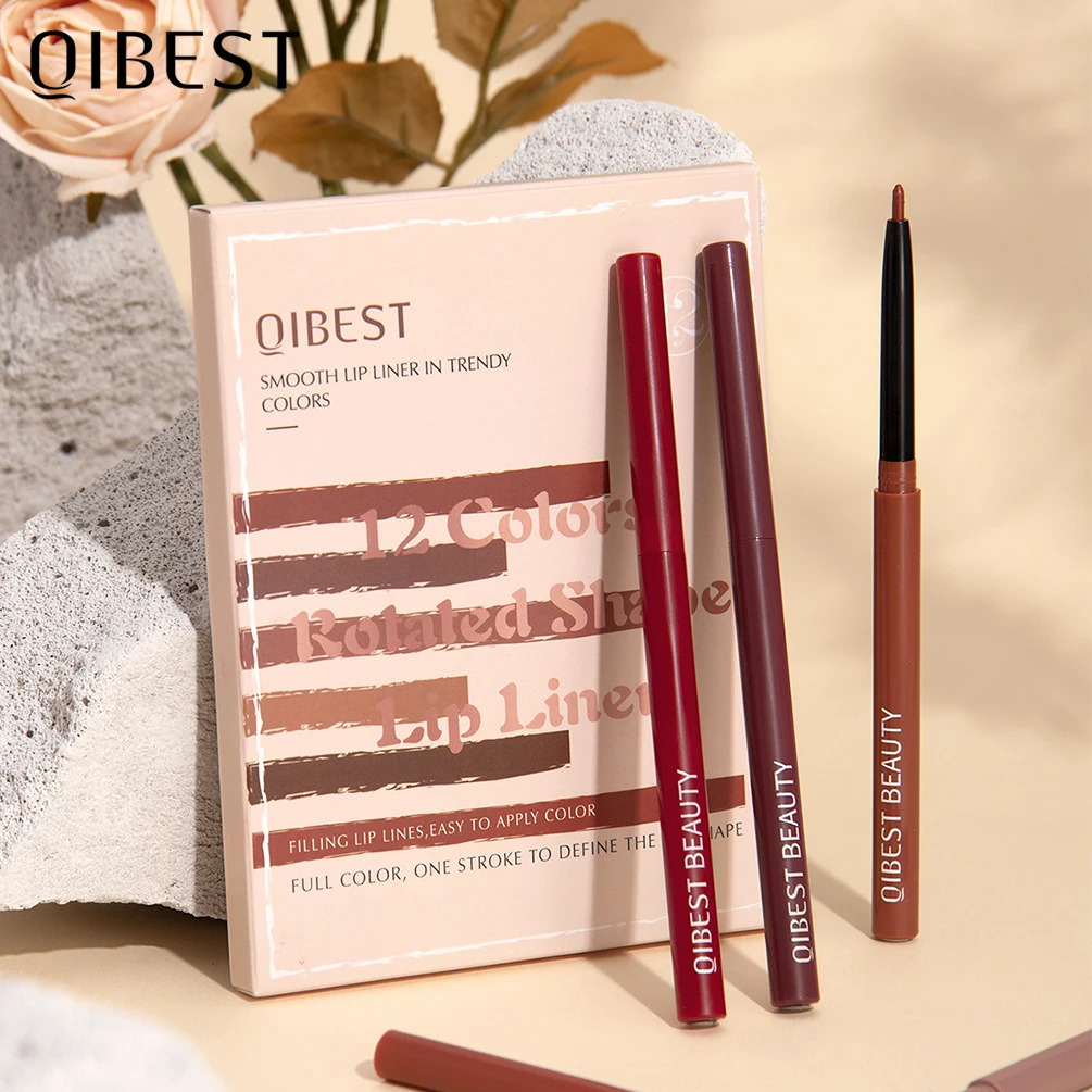 12pcsset Lip Liner Pencil Waterproof Long Lasting Lipstick Matte Nude Contour Lipliner Pencil Lipstick Pen Lip Tint Cosmetics 240705