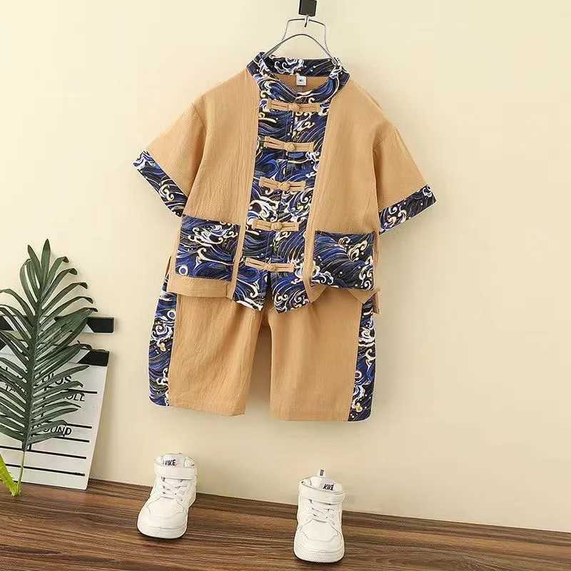 Clothing Sets Boys Korean Summer Clothing Suit Children Short-Sleeved Shirt Shorts 2Pcs Sets Baby Fashion Outfits Kids Clothing