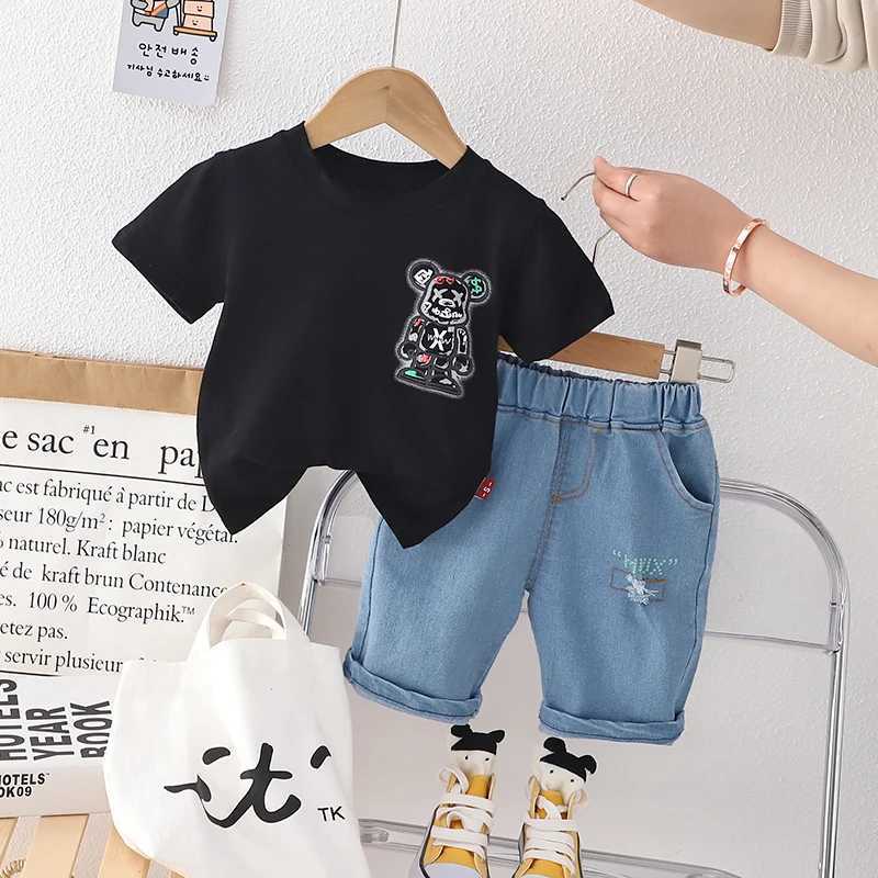 Clothing Sets Fashion Summer Kids Baby Boys Clothing Suits Cartoon Bear T-Shirt+Shorts Casual Clothes Outfit Girls Clothing 2PCS/Set