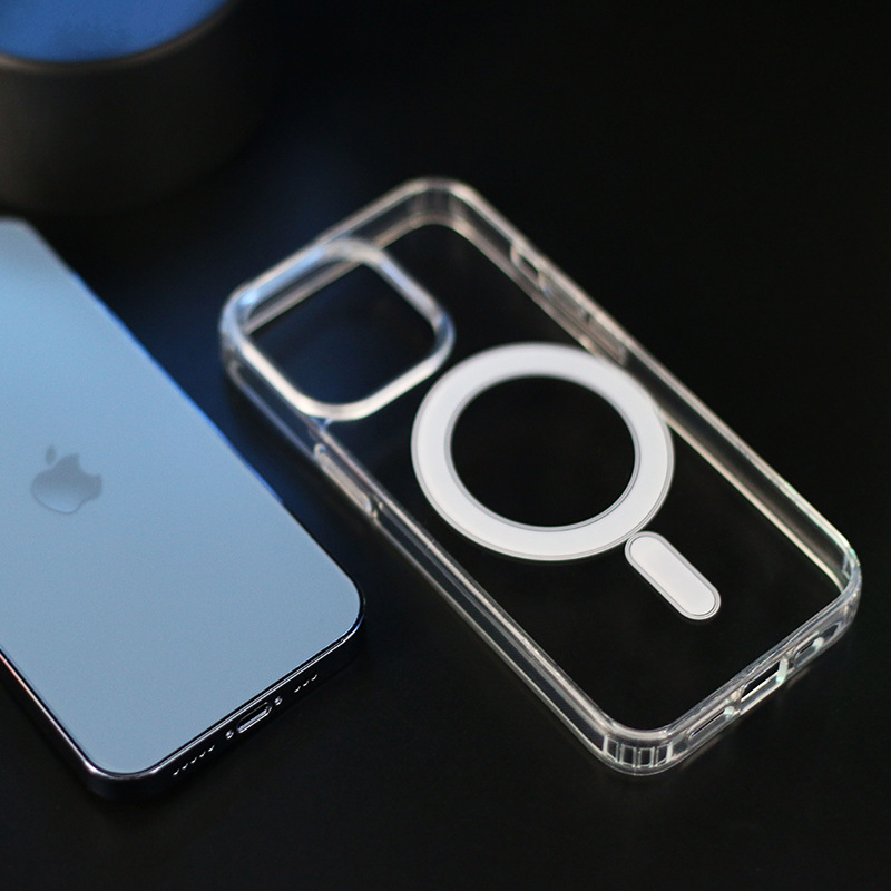Magsofe Transparent Clear Acrylic Magnetic Shockproof Phone Cases for iPhone 16 16E 15 14 13 12 11 Pro Max XR XS X 8 7 Plus Samsung S25 S24 S23 S22 Ul