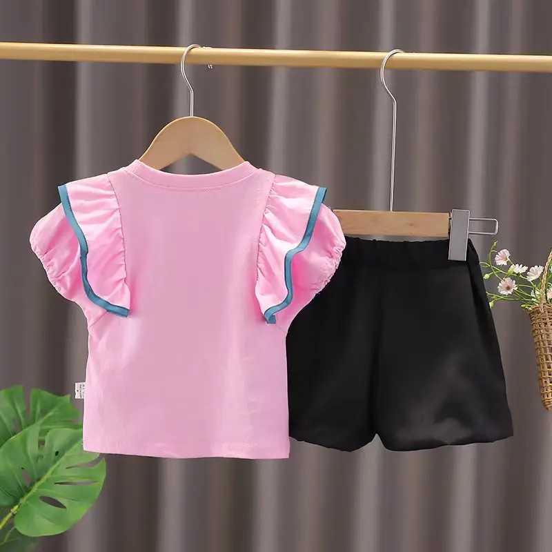 Clothing Sets New Summer Fashion Baby Girls Clothes Children Cute T shirt Shorts 2Pcs/Sets Toddler Casual Costume Infant Kids Tracksuits