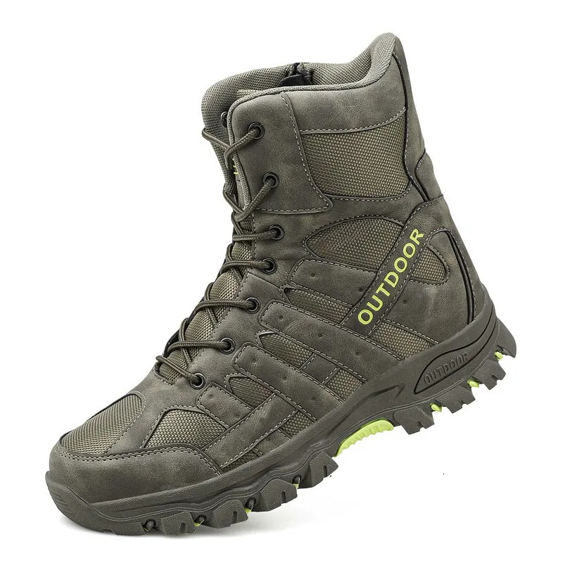HIKEUP Winter Boots Special Forces Desert Boots Combat Boots Training Shoes Tactical Boots Outdoor Hiking Shoes Men Plus Size 240705