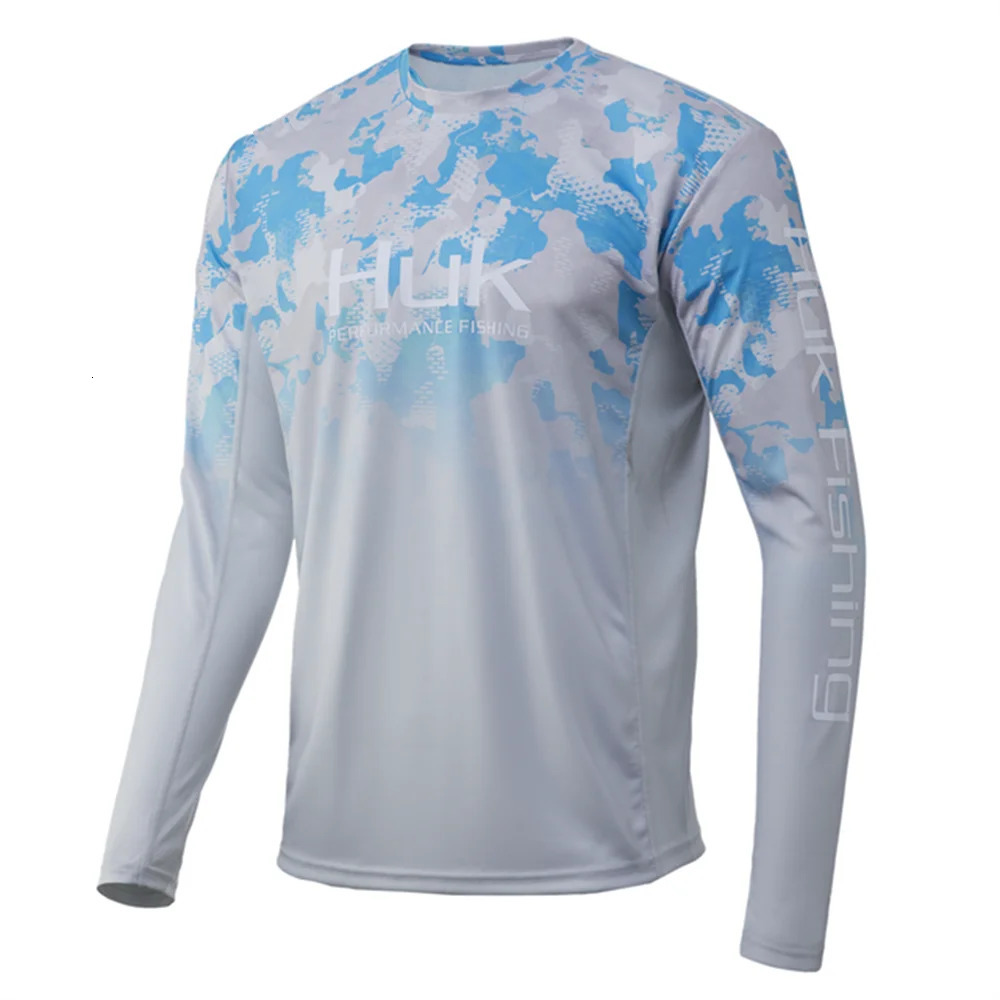 HUK Fishing Shirt Long Sleeve Uv Protection Fishing Clothing Man Outdoor Summer Fishing Apparel UPF 50 Performance Tops 240627