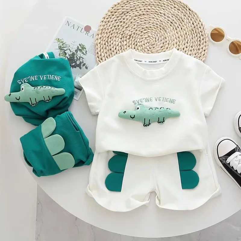 Clothing Sets New Summer Baby Girls Clothes Suit Children Boys Fashion T-Shirt Shorts 2Pcs/Sets Toddler Casual Sports Costume Kids Tracksuits