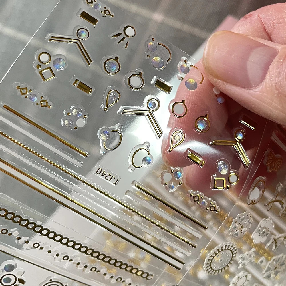 30 pieces of rhinestones totem nail stickers self-adhesive diamond sliders jewelry star and moon stickers nail decorations * - NL14 240705