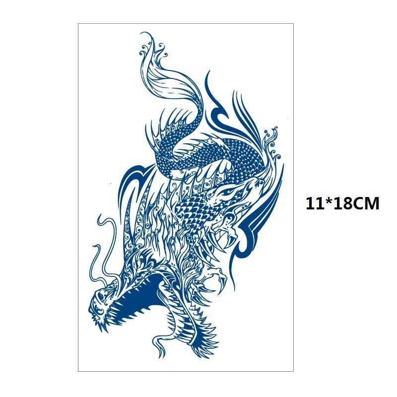 Semi anent herbal gradient tattoo sticker jellyfish planet feather snake large pattern water transfer tattoo lasts for 15 days 240705