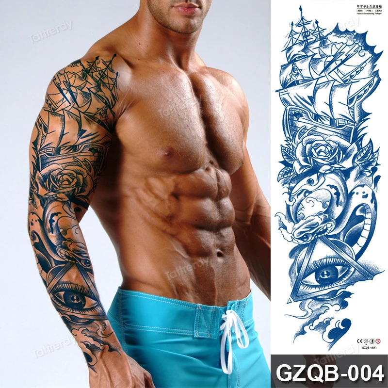 Juice Ink 15 Day Long Lasting Tattoo for Men Long Sleeve Temporary Tattoo Sleeve Totem Tribal Dragon Robot Sexy Body Big Tattoo 240705