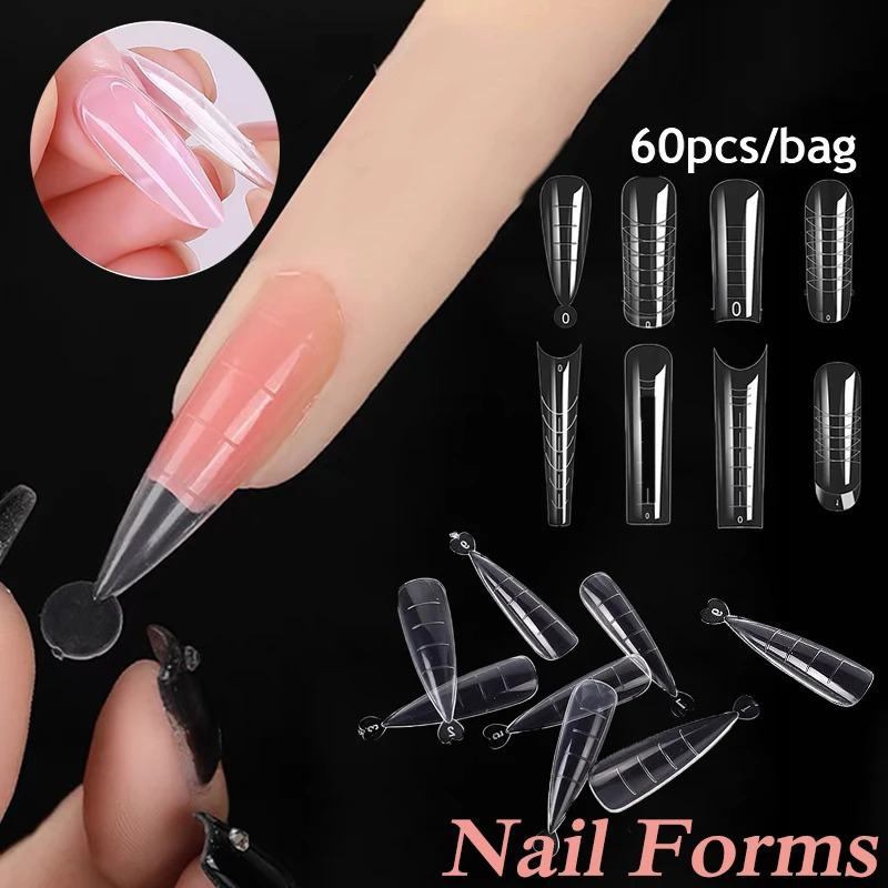 Transparent nail extension shape for nails Top mold Quick construction mold Double shaped full cover nail tip handicraft accessories 240705