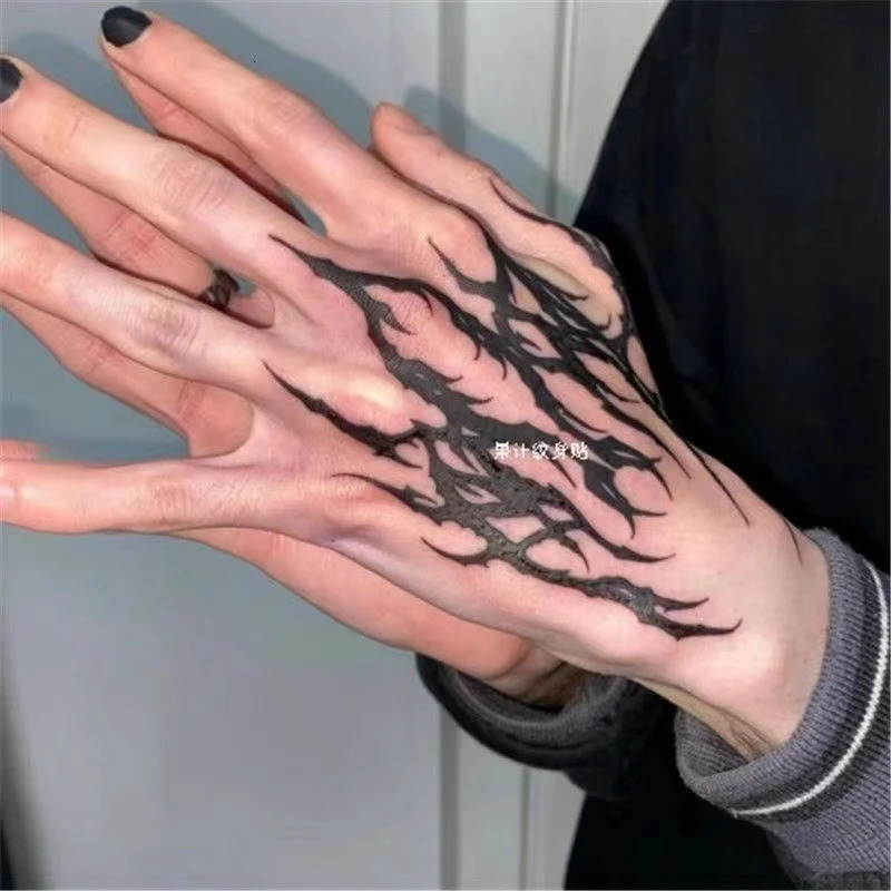 Dark Back Temporary Tattoo Sticker Waterproof Totem Arm Art False Tattoo Men and Women Temporary Tattoo Para Mujer 240705