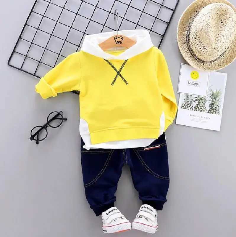Clothing Sets Boys New Clothing Sets Spring Baby Hooded Long Sleeve T-Shirt Pants Kids Sport Suit For Autumn Children Casual Letter Outfit