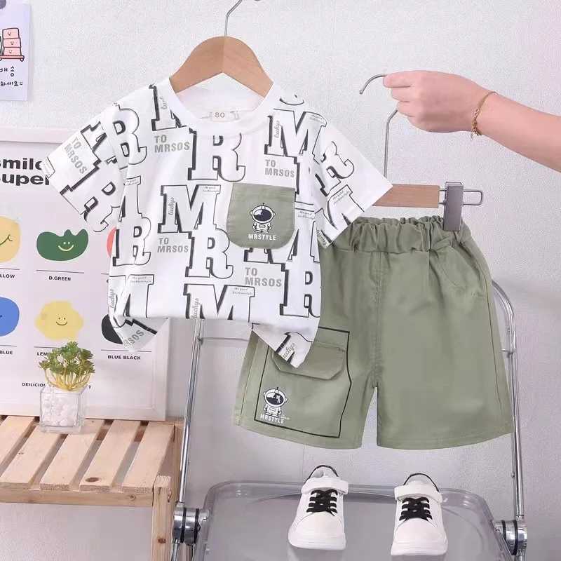 Clothing Sets New Fashion Summer Kids Baby Boys Clothing Suits Cartoon Letter T-Shirt+Shorts Casual Clothes Outfit Girls Clothing 2PCS/Set