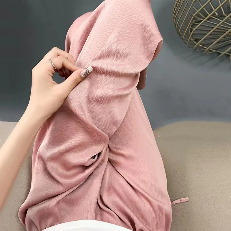 Acetic Acid Ice Silk Wide Leg Pants Summer Thin Satin Casual Womens High Waisted Straight Long Trouser Z260314