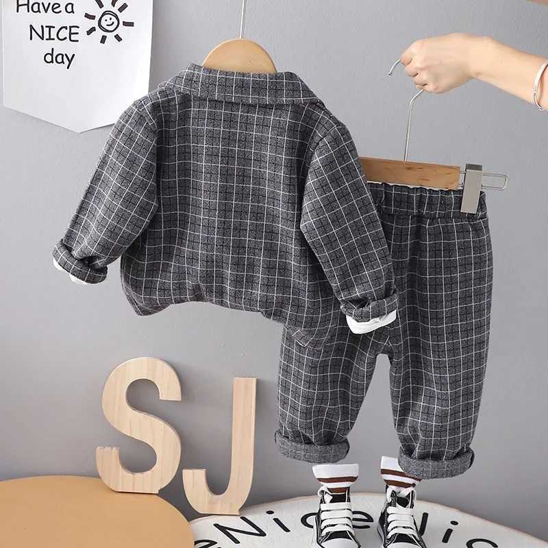 Clothing Sets BOY Wedding Children Kids Tie Party Formal Cotton Gentleman Casual Boys Jackets T-Shirt Pants 3pcs/Sets Infant Suit Clothes