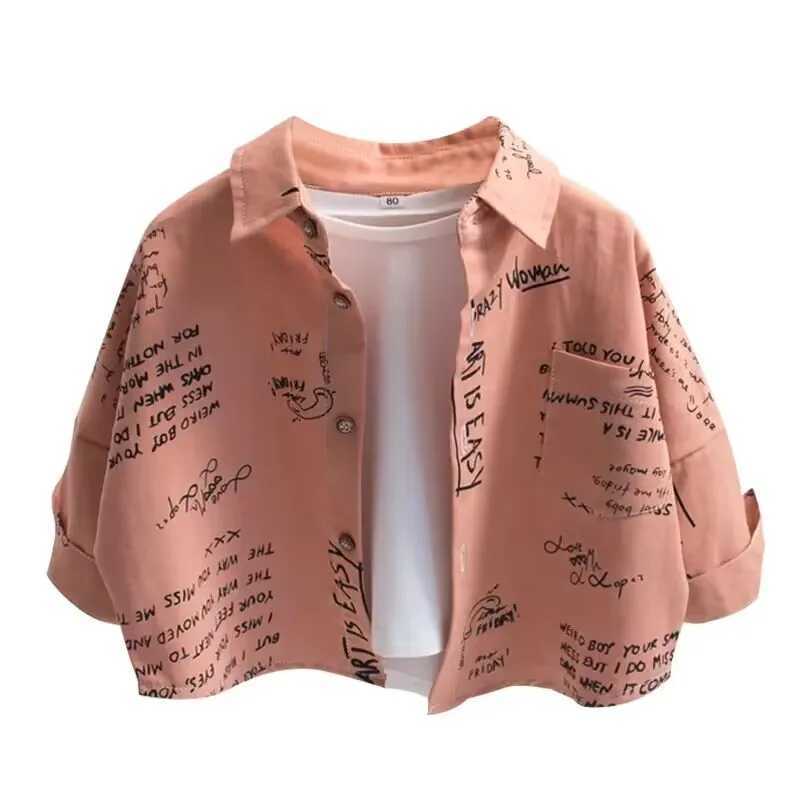 Clothing Sets New Childrens Clothing Set Spring and Autumn Korean Edition Boys Baby Casual Shirt Pants Handsome Two Piece Set 2-7Y