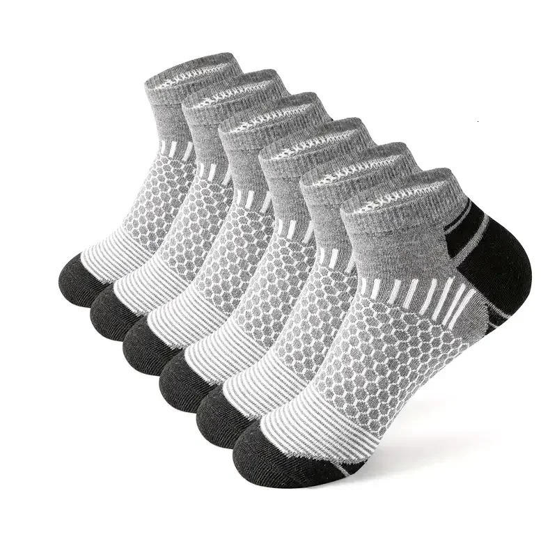 6 pairs Mens Short Sports Socks - Moisture-Wicking Breathable All-Season Athletic Socks 240703