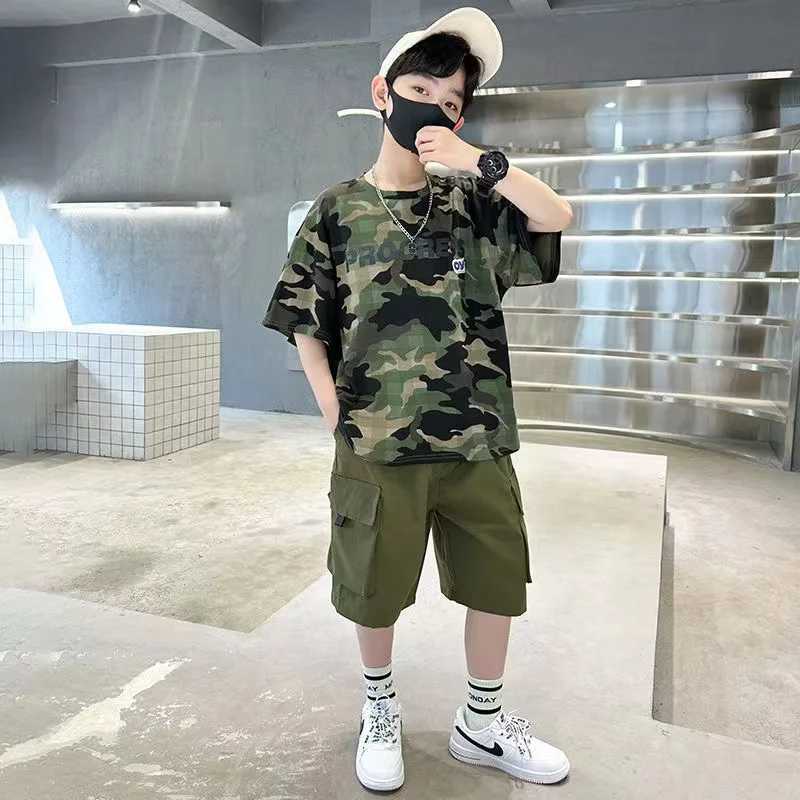 Clothing Sets New Summer Tracksuit Suit Child Baby Boy Clothing Set T-shirt + Shorts 2Pcs For Kids Children Sets New 2024