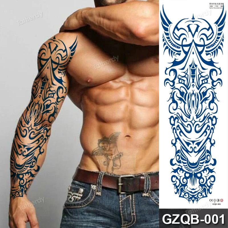 Juice Ink 15 Day Long Lasting Tattoo for Men Long Sleeve Temporary Tattoo Sleeve Totem Tribal Dragon Robot Sexy Body Big Tattoo 240705