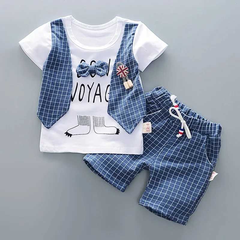 Clothing Sets 0-4Y Kids Summer Clothes Sets Toddler Baby Boys Lattice Cotton T-shirt + Shorts 2Pcs Children Casual Outfits Clothing Tracksuits