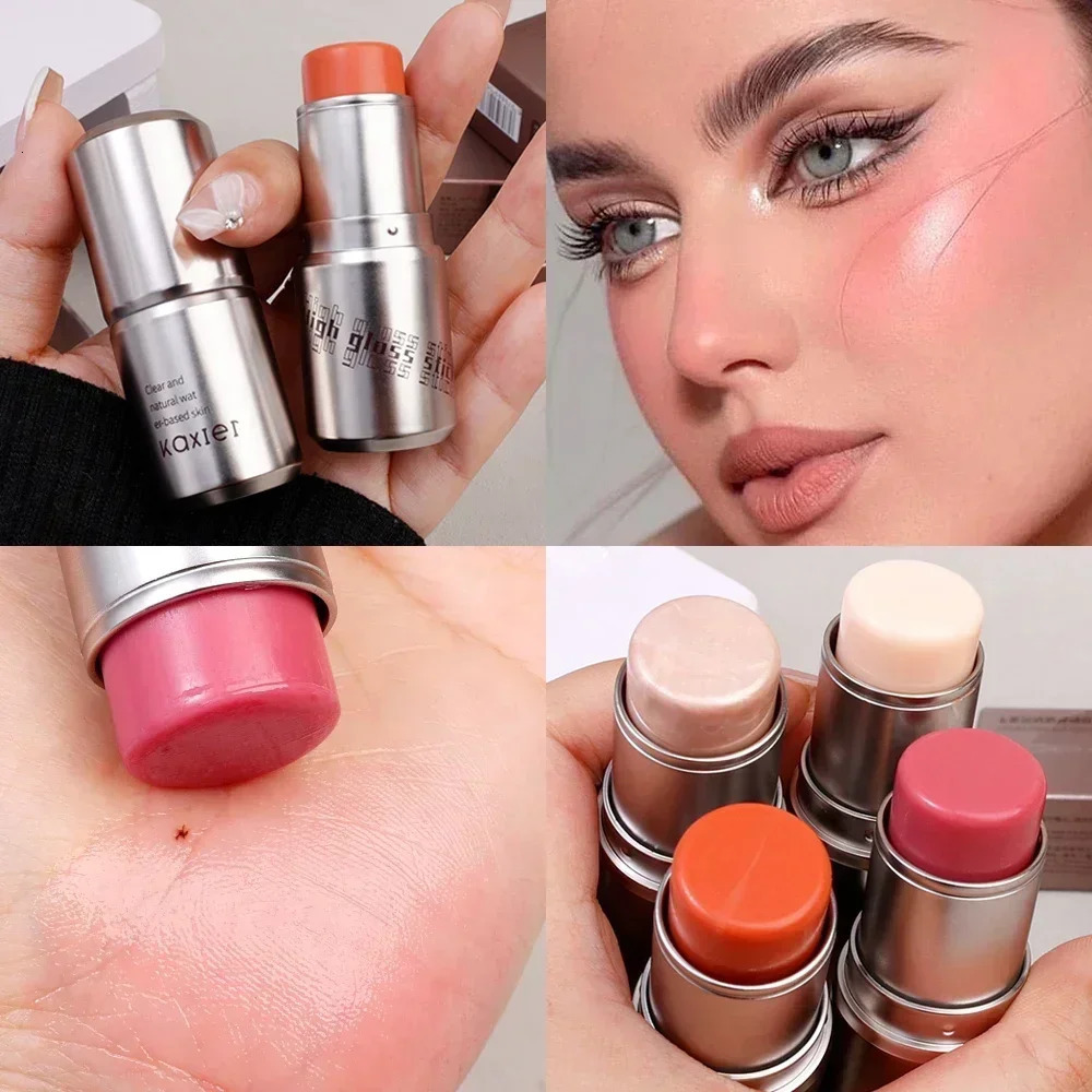 4 Colors Shimmer Water Light Highlighter Stick Blush Stick MakeUp Face Body Cosmetics Face Contour Brighten Makeup 240705