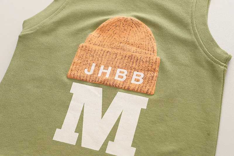 Clothing Sets New Fashion Childrens Summer Boys Vest Set Baby Boys/Girls Sleeveless Clothes T-shirts Shorts 2pcs Kids Casual Sports Set