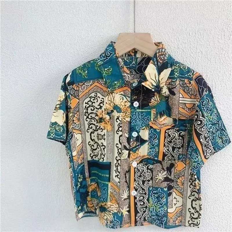 Clothing Sets Boys Summer Suit 2024 New Style Childrens Haiian Holiday Wind Beach Shirt Short Sleeve Two-piece Set Fashion Kids Outfits