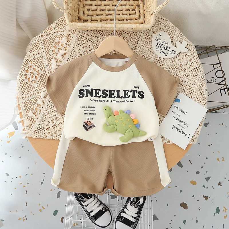 Clothing Sets New Summer Fashion Baby Girls Boys Clothes For 3D Dinosaur T Shirt Shorts 2pcs/Set Kids Children Cotton Toddler Casual Outfit