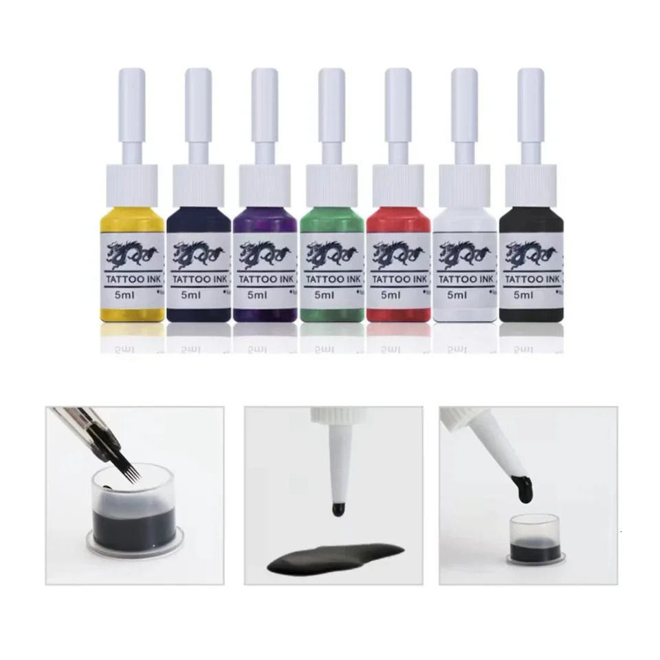 Dragon Tattoo Ink Set Single Bottle 5ml Body Art Professional Supplies Ink Set Multi Color 6 8 10 14 240705