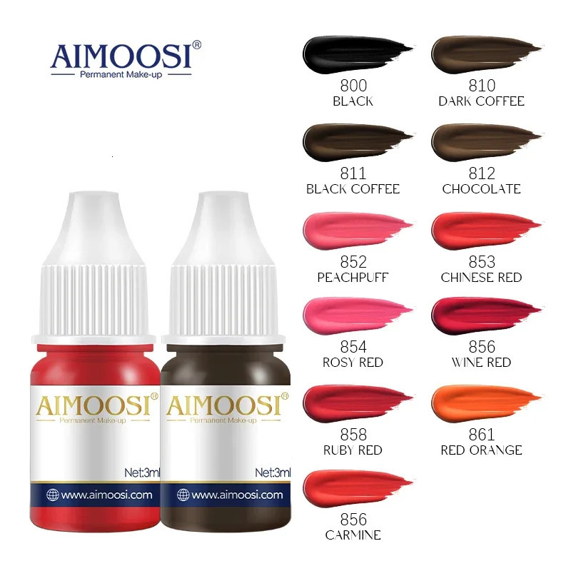 AIMOOSI l tattoo bead pigment used for semi anent body eyebrows eyeliner lip color makeup consumer goods 240705