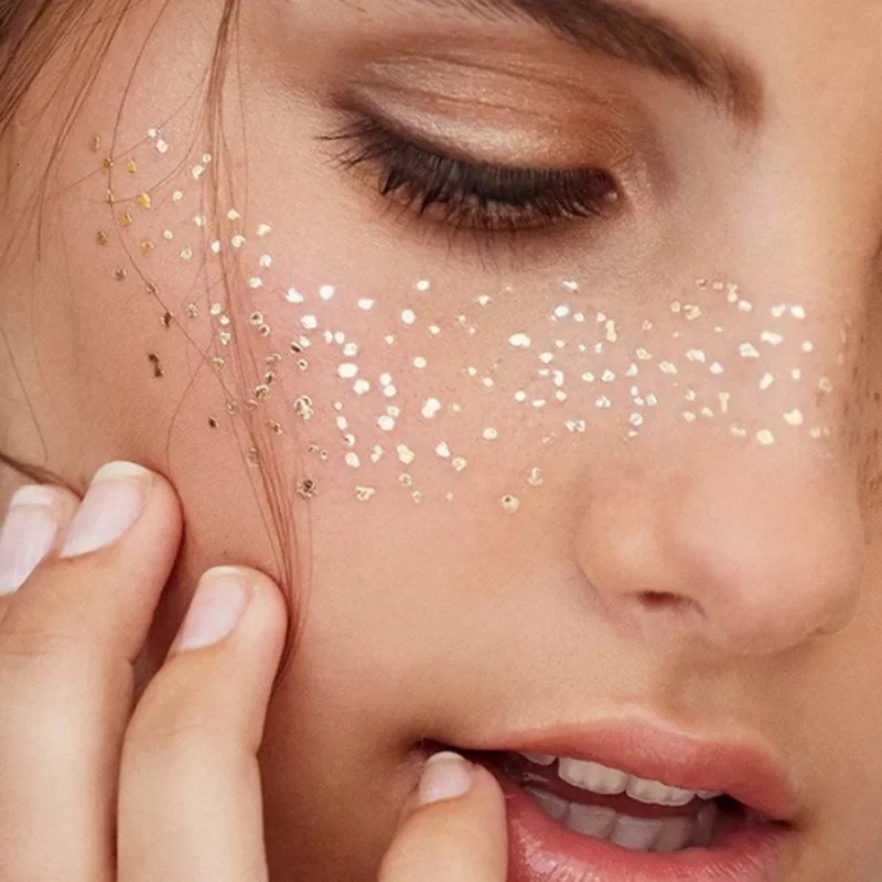 1 glittering tattoo waterproof star suffocation pattern freckles gold face tattoo sticker eye sticker bride tribe girl party body art 240705