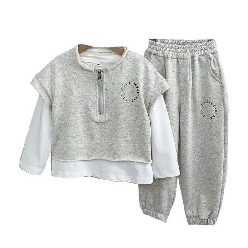 Clothing Sets Boys Clothing Set New Childrens Spring Pullover Foreigner Sports Set Boys Korean Edition Handsome 3 Piece Set