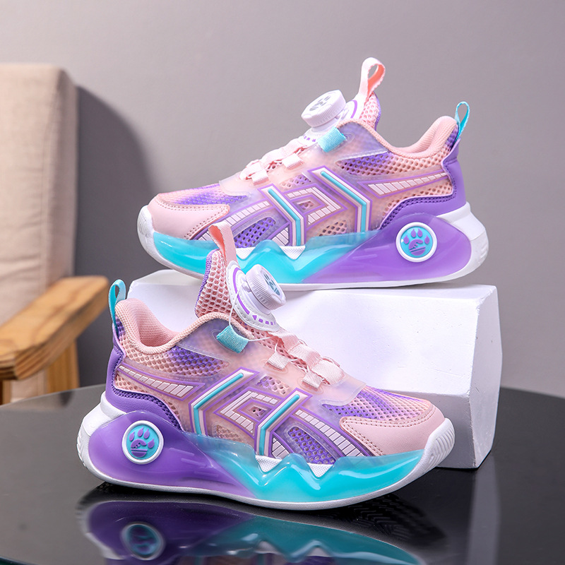 summer single mesh breathable middle-aged and young girls button up running shoes for boys casual sports shoes