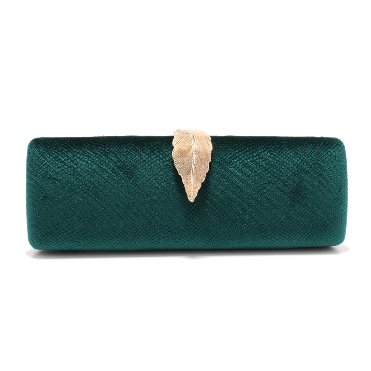 Womens evening bag leaf gold metal clutch fashion bag velvet party wedding banquet dinner womens handbag with glitter chain 240704