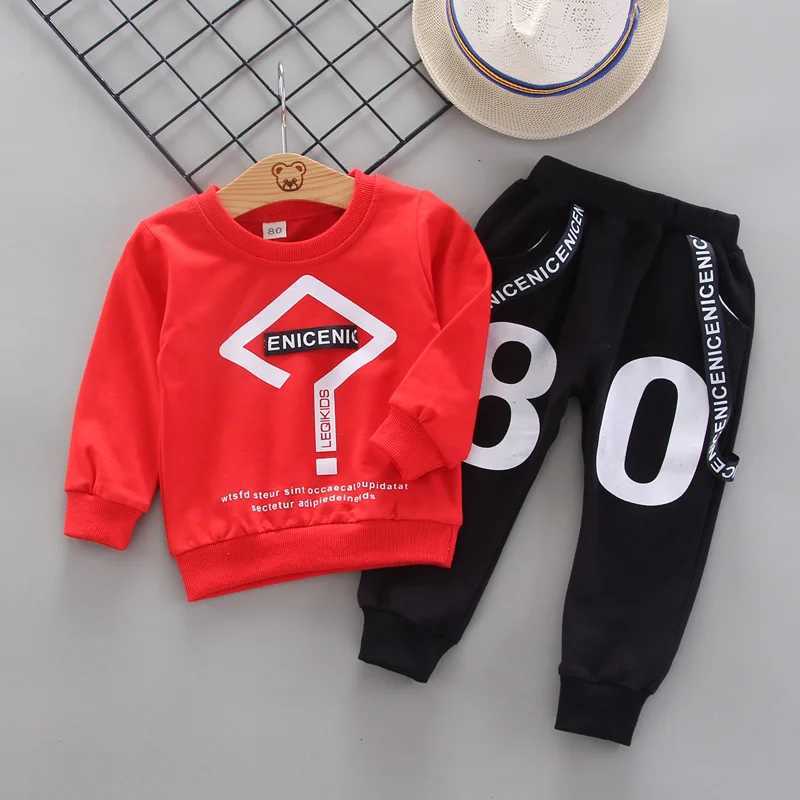 Clothing Sets Autumn Baby Boys Cotton Hooded Clothing Set Kids Letter Coat Pants Suit For Sports Tracksuits Toddler Children Casual Outfit