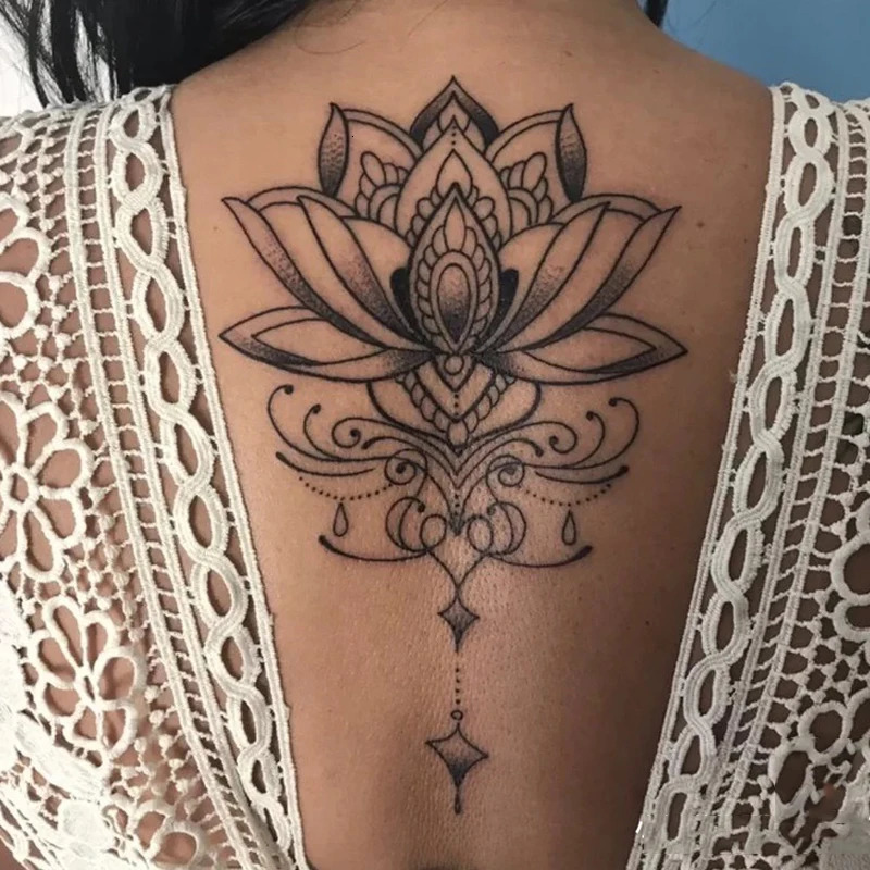 1 temporary tattoo sticker waterproof black retro hand back pattern tattoo sticker 240705