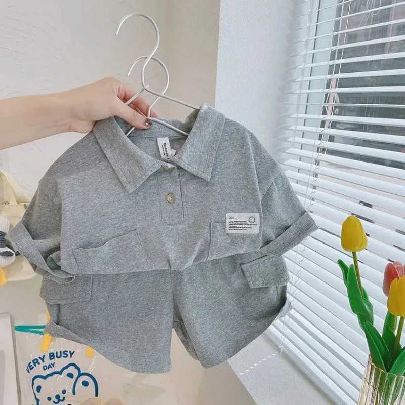 Clothing Sets Summer Boys Clothing Set New Childrens Cotton Short sleeved T-shirt and Shorts Two piece Set for Boys and Baby Summer Clothing